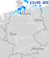 Niederschlagsbilder von Deutschland 14:35 UTC