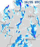 Niederschlagsbilder von Deutschland 18:25 UTC